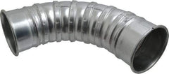 Made in USA - 4" ID Galvanized Duct Fitting - 7.32" Long, 24 Gage - Americas Industrial Supply