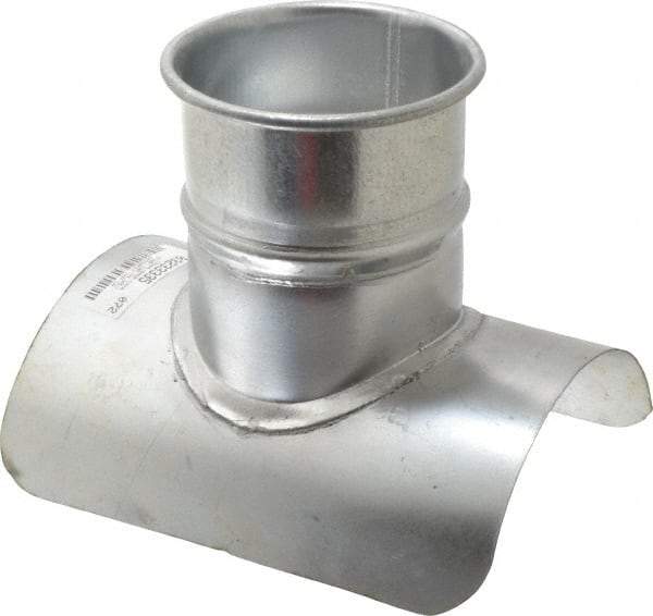 Made in USA - 6-4" ID Galvanized Duct Tap-In - 8" Long, 24 to 20 Gage - Americas Industrial Supply