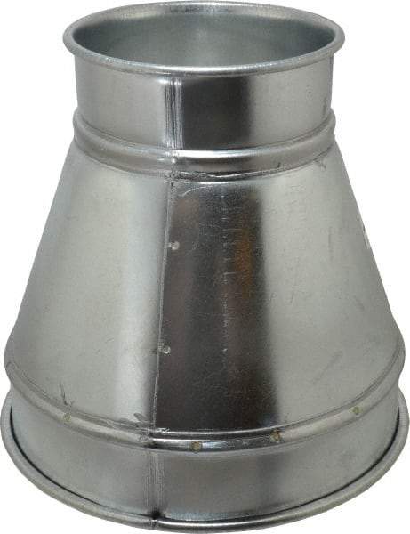 Made in USA - 10-6" ID Galvanized Duct Reducer - 10" Long, 20 Gage - Americas Industrial Supply