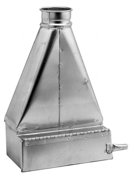 Made in USA - 6" ID Galvanized Duct Floor Sweep - 17" Long, 24 Gage - Americas Industrial Supply