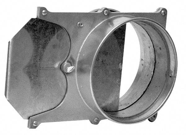 Made in USA - 10" ID Galvanized Duct Blast Gate - 14.37" Long, 24 Gage - Americas Industrial Supply