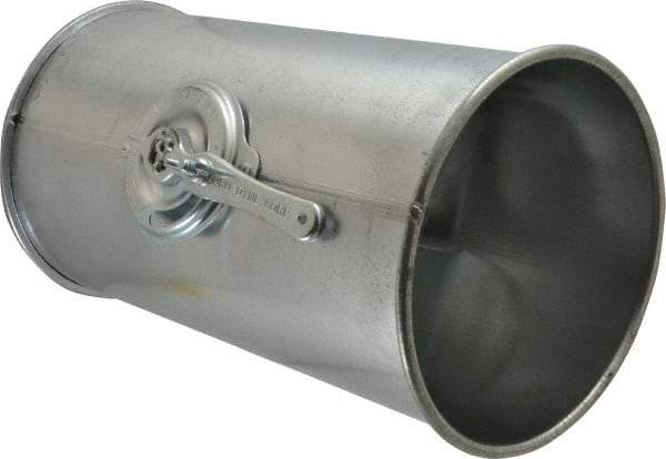 Made in USA - 6" ID Galvanized Duct Butterfly Valve - 8" Long, 24 Gage - Americas Industrial Supply