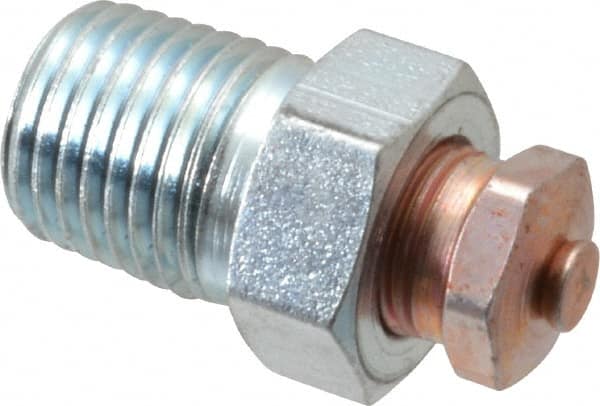 LDI Industries - 1/4-18 Thread, 7.5 to 15 psi Relief Pressure, Steel, Relief Vent - 28.45mm High, 15.75mm Hex Flats Diam - Americas Industrial Supply