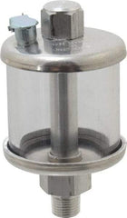 LDI Industries - 1 Outlet, Polymer Bowl, 29.6 mL No Flow Control Oil Reservoir - 1/8 NPTF Outlet, 1-1/2" Diam x 3" High, 60°C Max - Americas Industrial Supply