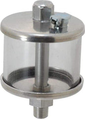 LDI Industries - 1 Outlet, Polymer Bowl, 51.8 mL No Flow Control Oil Reservoir - 1/8 NPTF Outlet, 2" Diam x 3-1/8" High, 60°C Max - Americas Industrial Supply