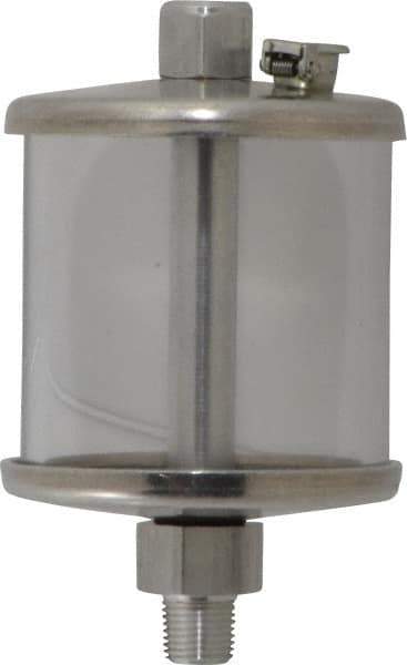 LDI Industries - 1 Outlet, Polymer Bowl, 73.9 mL No Flow Control Oil Reservoir - 1/8 NPTF Outlet, 2" Diam x 3-1/2" High, 60°C Max - Americas Industrial Supply