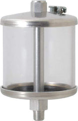 LDI Industries - 1 Outlet, Polymer Bowl, 147.9 mL No Flow Control Oil Reservoir - 1/8 NPTF Outlet, 2-1/2" Diam x 4-1/8" High, 60°C Max - Americas Industrial Supply