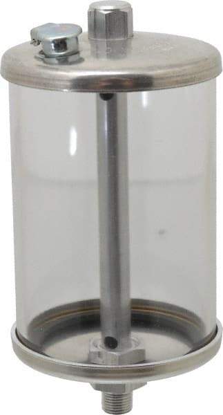 LDI Industries - 1 Outlet, Polymer Bowl, 236.6 mL No Flow Control Oil Reservoir - 1/8 NPTF Outlet, 2-1/2" Diam x 5-3/16" High, 60°C Max - Americas Industrial Supply