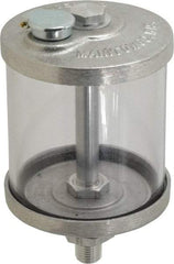 LDI Industries - 1 Outlet, Polymer Bowl, 266.2 mL No Flow Control Oil Reservoir - 1/4 NPTF Outlet, 3" Diam x 5-1/2" High, 60°C Max - Americas Industrial Supply