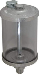 LDI Industries - 1 Outlet, Polymer Bowl, 354.9 mL No Flow Control Oil Reservoir - 3/8 NPTF Outlet, 3" Diam x 6-7/16" High, 60°C Max - Americas Industrial Supply