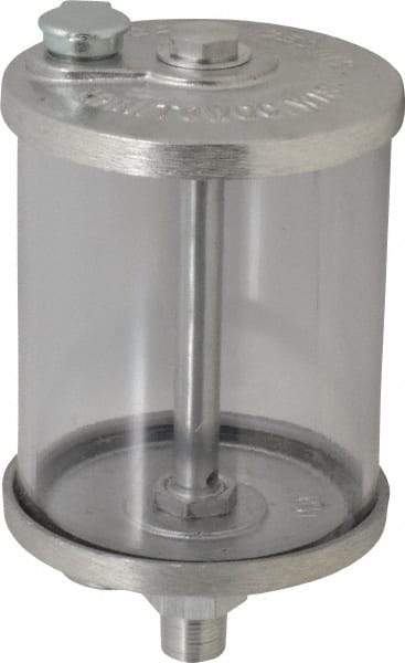 LDI Industries - 1 Outlet, Polymer Bowl, 0.47 L No Flow Control Oil Reservoir - 3/8 NPTF Outlet, 3-1/2" Diam x 6-9/16" High, 60°C Max - Americas Industrial Supply