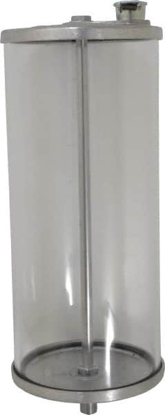 LDI Industries - 1 Outlet, Polymer Bowl, 3.79 L No Flow Control Oil Reservoir - 3/8 NPTF Outlet, 5-1/2" Diam x 14-15/16" High, 60°C Max - Americas Industrial Supply