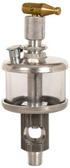 LDI Industries - 1 Outlet, Polymer Bowl, 354.9 mL Manual-Adjustable Oil Reservoir - 1/2 NPTF Outlet, 3" Diam x 9-1/8" High, 71.11°C Max - Americas Industrial Supply