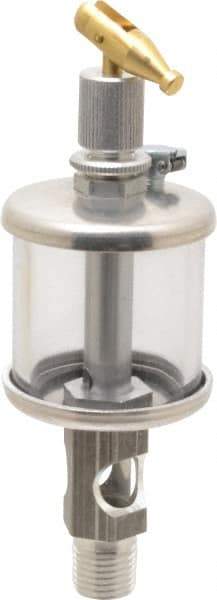 LDI Industries - 1 Outlet, Polymer Bowl, 29.6 mL Manual-Adjustable Oil Reservoir - 1/4 NPTF Outlet, 1-1/2" Diam x 5-3/16" High, 71.11°C Max - Americas Industrial Supply