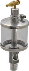 LDI Industries - 1 Outlet, Polymer Bowl, 44.4 mL Manual-Adjustable Oil Reservoir - 1/4 NPTF Outlet, 1-3/4" Diam x 5-3/8" High, 71.11°C Max - Americas Industrial Supply