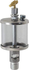 LDI Industries - 1 Outlet, Polymer Bowl, 73.9 mL Manual-Adjustable Oil Reservoir - 3/8 NPTF Outlet, 2" Diam x 5-3/4" High, 71.11°C Max - Americas Industrial Supply
