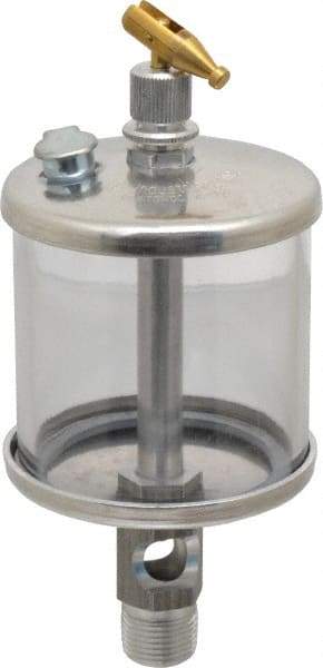 LDI Industries - 1 Outlet, Polymer Bowl, 147.9 mL Manual-Adjustable Oil Reservoir - 3/8 NPTF Outlet, 2-1/2" Diam x 6-3/8" High, 71.11°C Max - Americas Industrial Supply