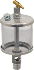 LDI Industries - 1 Outlet, Polymer Bowl, 147.9 mL Manual-Adjustable Oil Reservoir - 3/8 NPTF Outlet, 2-1/2" Diam x 6-3/8" High, 71.11°C Max - Americas Industrial Supply