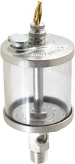 LDI Industries - 1 Outlet, Polymer Bowl, 266.2 mL Manual-Adjustable Oil Reservoir - 1/2 NPTF Outlet, 3" Diam x 7-13/16" High, 71.11°C Max - Americas Industrial Supply