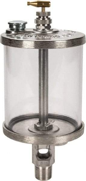LDI Industries - 1 Outlet, Polymer Bowl, 0.47 L Manual-Adjustable Oil Reservoir - 1/2 NPTF Outlet, 3-1/2" Diam x 9-1/8" High, 71.11°C Max - Americas Industrial Supply