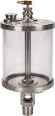 LDI Industries - 1 Outlet, Polymer Bowl, 0.47 L Manual-Adjustable Oil Reservoir - 1/2 NPTF Outlet, 3-1/2" Diam x 9-1/8" High, 71.11°C Max - Americas Industrial Supply