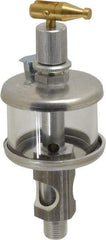 LDI Industries - 1 Outlet, Glass Bowl, 18.5 mL Manual-Adjustable Oil Reservoir - 1/8 NPTF Outlet, 1-1/2" Diam x 4.56" High, 121.11°C Max - Americas Industrial Supply