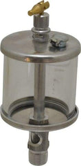 LDI Industries - 1 Outlet, Glass Bowl, 147.9 mL Manual-Adjustable Oil Reservoir - 3/8 NPTF Outlet, 2-1/2" Diam x 6.38" High, 121.11°C Max - Americas Industrial Supply