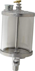 LDI Industries - 1 Outlet, Glass Bowl, 0.95 L Manual-Adjustable Oil Reservoir - 1/2 NPTF Outlet, 4-1/4" Diam x 10.12" High, 121.11°C Max - Americas Industrial Supply