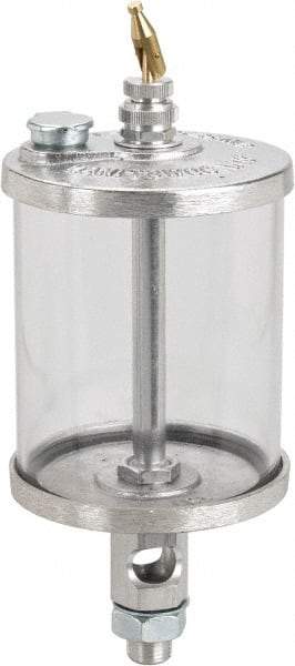 LDI Industries - 1 Outlet, Polymer Bowl, 0.47 L Manual-Adjustable Oil Reservoir - 5/8-18 UNF Outlet, 3-1/2" Diam x 8-15/16" High, 71.11°C Max - Americas Industrial Supply