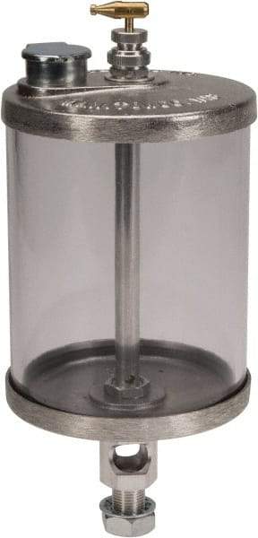 LDI Industries - 1 Outlet, Polymer Bowl, 0.95 L Manual-Adjustable Oil Reservoir - 5/8-18 UNF Outlet, 4-1/4" Diam x 9-3/8" High, 71.11°C Max - Americas Industrial Supply