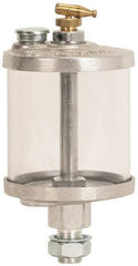 LDI Industries - 1 Outlet, Acrylic Bowl, Manual-Adjustable Oil Reservoir - 5/6-18 Straight Outlet, 4-1/4" Diam x 8-1/4" High - Americas Industrial Supply
