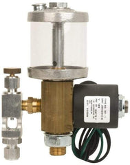 LDI Industries - 1 Outlet, Acrylic Bowl, 3.79 L Electric-Adjustable Oil Reservoir - 5-1/2" Diam x 16-21/64" High, 71.11°C Max - Americas Industrial Supply