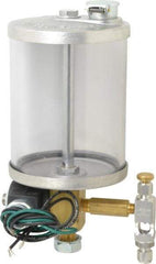 LDI Industries - 1 Outlet, Acrylic Bowl, 0.95 L Electric-Adjustable Oil Reservoir - 4-1/4" Diam x 9-21/64" High, 71.11°C Max - Americas Industrial Supply