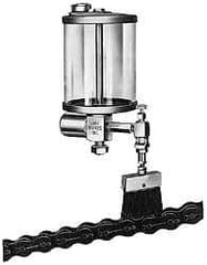 LDI Industries - 1 Outlet, Polymer Bowl, 147.9 mL Electric-Adjustable Oil Reservoir - 2-1/2" Diam x 5-3/16" High, 121.1 (Nylon Brush), 60°C (Polymer) Max - Americas Industrial Supply