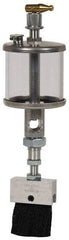 LDI Industries - 1 Outlet, Polymer Bowl, 73.9 mL Manual-Adjustable Oil Reservoir - 1/2-20 UNF Outlet, 2" Diam x 5-3/16" High, 121.1 (Nylon Brush), 60°C (Polymer) Max - Americas Industrial Supply