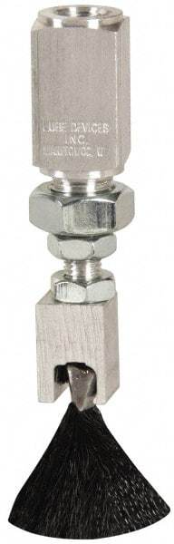 LDI Industries - 1" Long Brush, 1" Width/Diam, PTF Thread Oil Reservoir Lubrication Brushes - 1-5/32" Bristle Length, 250°F, 3" Length Under Mounting Thread, Straight Shank - Americas Industrial Supply