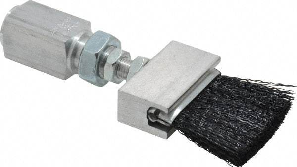 LDI Industries - 1-1/2" Long Brush, 1-1/2" Width/Diam, PTF Thread Oil Reservoir Lubrication Brushes - 1-5/32" Bristle Length, 250°F, 3" Length Under Mounting Thread, Straight Shank - Americas Industrial Supply