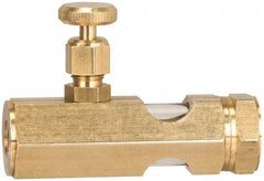 LDI Industries - 3/8 Outlet Thread, 3/8 Inlet Thread, Brass, Straight Valve, Oil Reservoir Needle Valve - 1 Outlet, FNPTF Inlet Thread, FNPTF Outlet Thread - Americas Industrial Supply