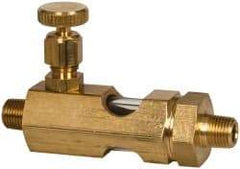 LDI Industries - 1/8 Outlet Thread, 1/8 Inlet Thread, Brass, Straight Valve, Oil Reservoir Needle Valve - 1 Outlet, MNPTF Inlet Thread, MNPTF Outlet Thread - Americas Industrial Supply
