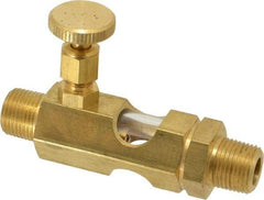 LDI Industries - 3/8 Outlet Thread, 3/8 Inlet Thread, Brass, Straight Valve, Oil Reservoir Needle Valve - 1 Outlet, MNPTF Inlet Thread, MNPTF Outlet Thread - Americas Industrial Supply