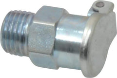 Gits - 1/4-18 Thread, Steel, Zinc Plated, Threaded One Piece, Straight Oil Hole Cover - 1-7/32" Drive Diam, 13/32" Drive Length, 1-5/32" Overall Height, 13/32" Thread Length, NPT Thread - Americas Industrial Supply