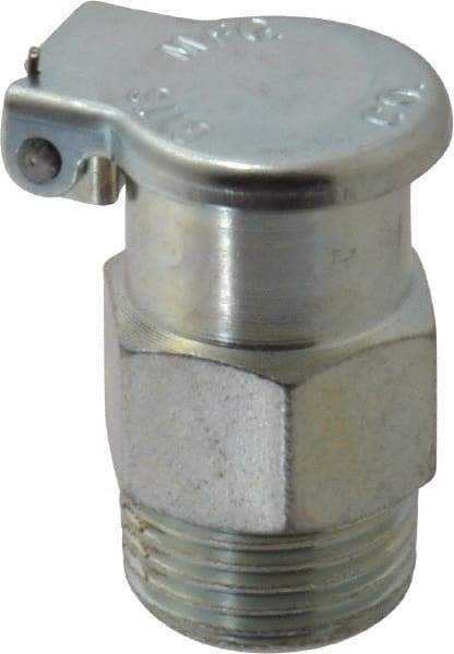 Gits - 3/8-18 Thread, Steel, Zinc Plated, Threaded One Piece, Straight Oil Hole Cover - 1-7/32" Drive Diam, 3/8" Drive Length, 1-9/32" Overall Height, 3/8" Thread Length, NPT Thread - Americas Industrial Supply