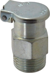 Gits - 3/8-18 Thread, Steel, Zinc Plated, Threaded One Piece, Straight Oil Hole Cover - 1-7/32" Drive Diam, 3/8" Drive Length, 1-9/32" Overall Height, 3/8" Thread Length, NPT Thread - Americas Industrial Supply