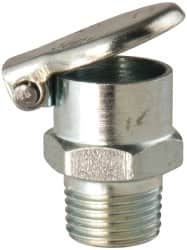 Gits - 1/8-27 Thread, Steel, Zinc Plated, Threaded One Piece, Low-Clearance Straight Oil Hole Cover - 29/32" Drive Diam, 9/32" Drive Length, 23/32" Overall Height, 9/32" Thread Length, NPT Thread - Americas Industrial Supply