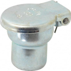 Gits - Steel, Zinc Plated, Shoulder Drive One Piece, Straight Oil Hole Cover - 0.753-0.755" Drive Diam, 3/4" Drive-In Hole Diam, 9/16" Drive Length, 1-3/16" Overall Height - Americas Industrial Supply