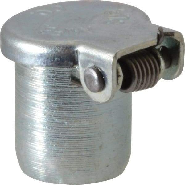 Gits - Steel, Zinc Plated, Plain Drive One Piece, Straight Oil Hole Cover - 0.378-0.380" Drive Diam, 3/8" Drive-In Hole Diam, 1/4" Drive Length, 1/2" Overall Height - Americas Industrial Supply