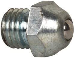 Gits - 1/4-32 Thread, Brass, Zinc Plated, Threaded One Piece, Ball Valve Oil Hole Cover - 3/8" Drive Diam, 7/16" Overall Height, 7/32" Thread Length, UNEF Thread - Americas Industrial Supply