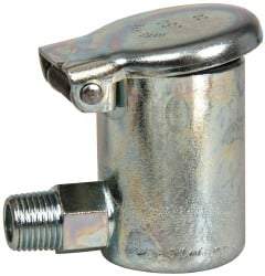 Gits - 3/16 Ounce Capacity, 1/8-27 Thread, Steel, Zinc Plated, Elbow with Hex Body, Oil Cup - 1-7/16" High, 3/8" Thread Length, Wick Feed - Americas Industrial Supply