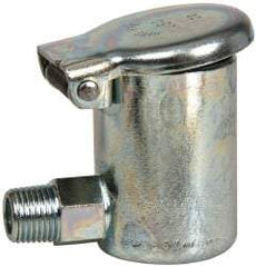 Gits - 3/16 Ounce Capacity, 1/8-27 Thread, Steel, Zinc Plated, Elbow with Hex Body, Oil Cup - 1-7/16" High, 3/8" Thread Length, Wick Feed - Americas Industrial Supply