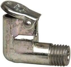 Gits - 1/4-32 Thread, Die Cast Zinc, Zinc Plated, Threaded One Piece, Elbow Oil Hole Cover - 3/16" Drive Diam, 3/4" Drive Length, 19/32" Overall Height, 3/16" Thread Length, UNEF Thread - Americas Industrial Supply